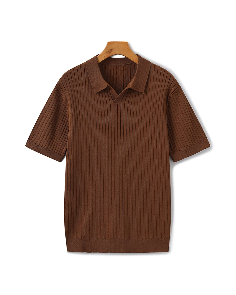 Premium Ribbed Polo Shirt — Sleek, Soft, and Elevated