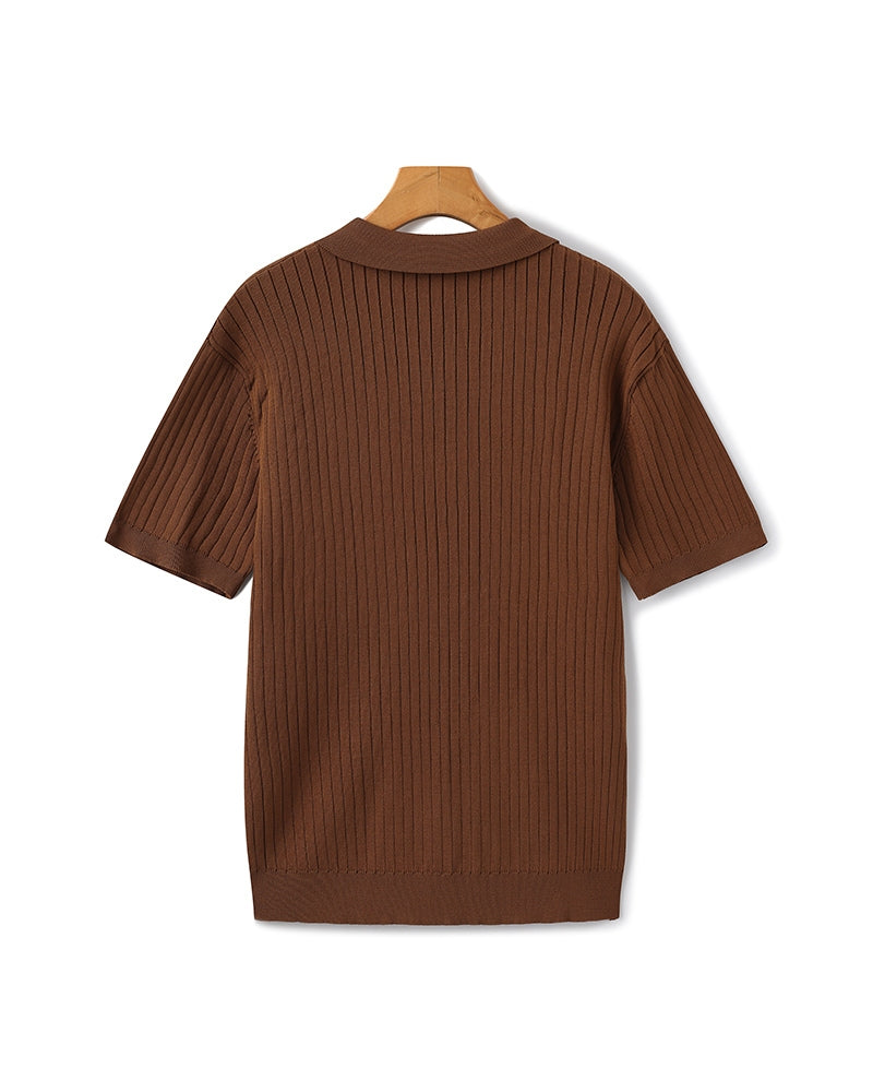 Premium Ribbed Polo Shirt — Sleek, Soft, and Elevated
