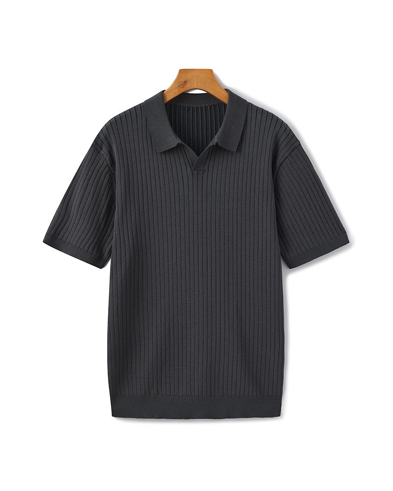 Premium Ribbed Polo Shirt — Sleek, Soft, and Elevated