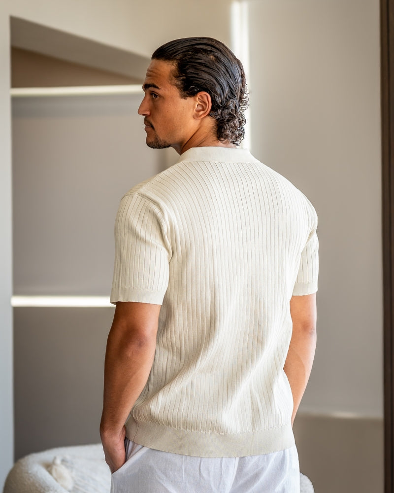 Premium Ribbed Polo Shirt — Sleek, Soft, and Elevated