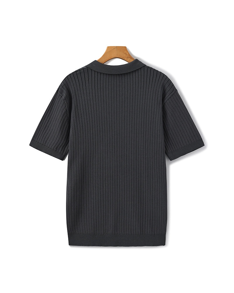 Premium Ribbed Polo Shirt — Sleek, Soft, and Elevated