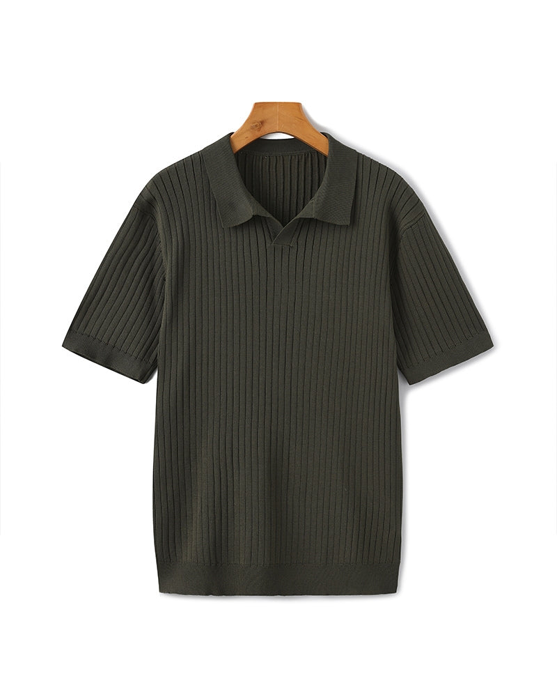 Premium Ribbed Polo Shirt — Sleek, Soft, and Elevated