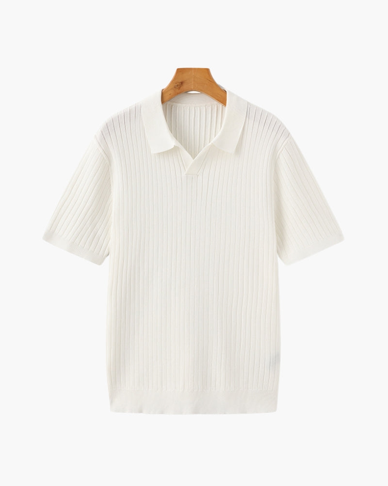 Premium Ribbed Polo Shirt — Sleek, Soft, and Elevated