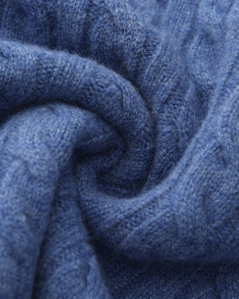 Luxurious 100% Cashmere Woven Half-Zip Pullover