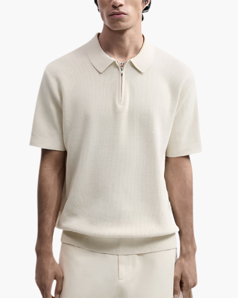 Marbella Zip-Up Polo Shirt - Sleek Comfort, Everyday Style