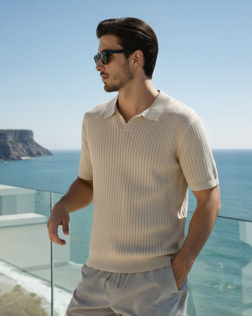 Premium Ribbed Polo Shirt — Sleek, Soft, and Elevated